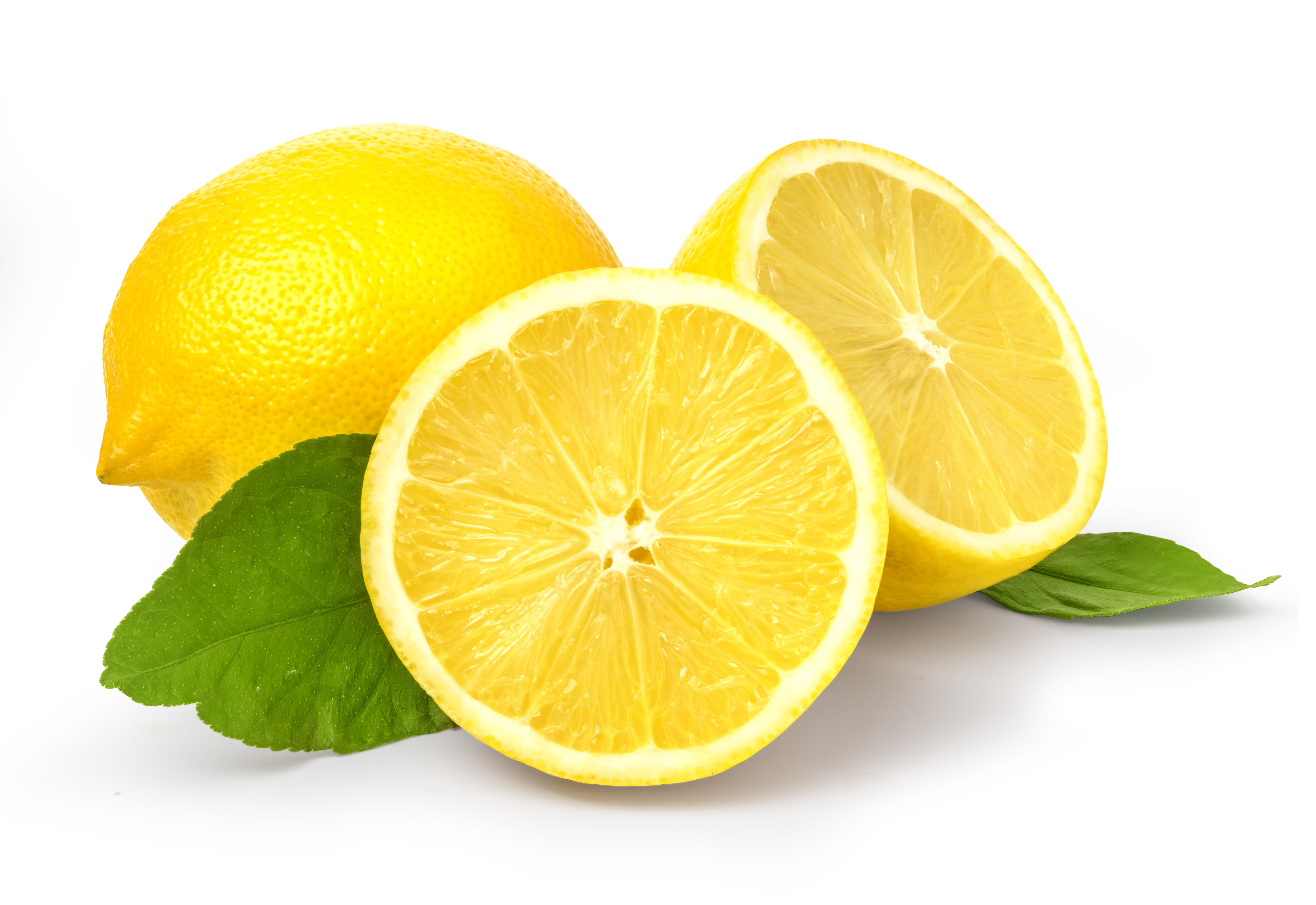 Lemons on white background.